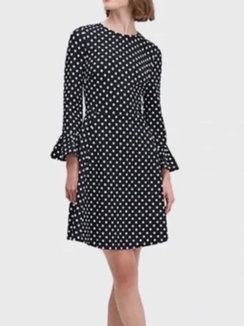NWT Kate Spade Domino Dot Ponte Dress Black White Polkadot Womens SZ XS